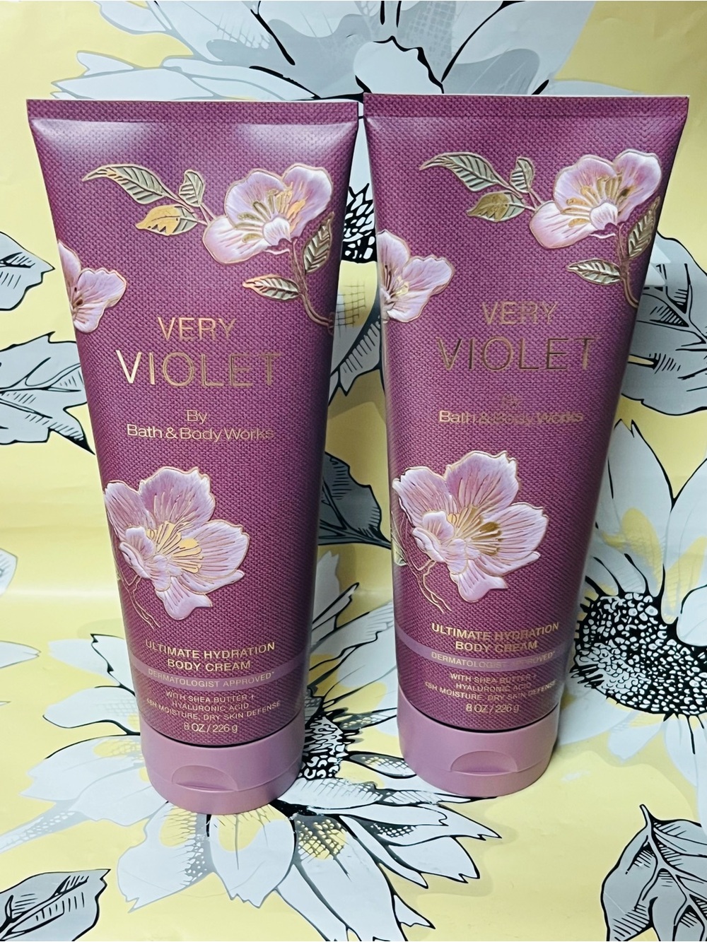 2 NEW Bath & Body Works Very Violet Ultimate Hydration Body Cream 8 oz